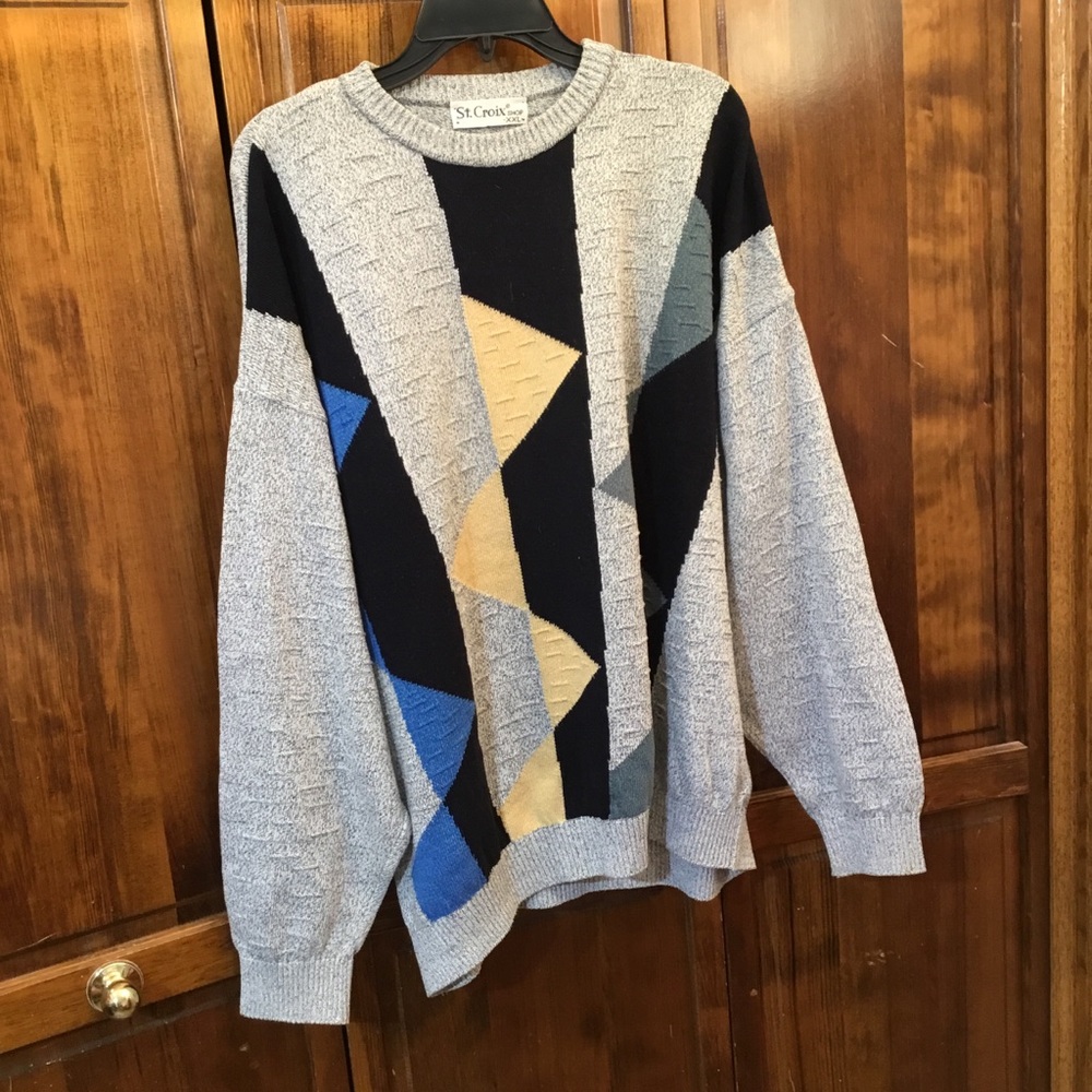 St Croix shop sweater, size XXL, raised knit, cotton/microfiber,